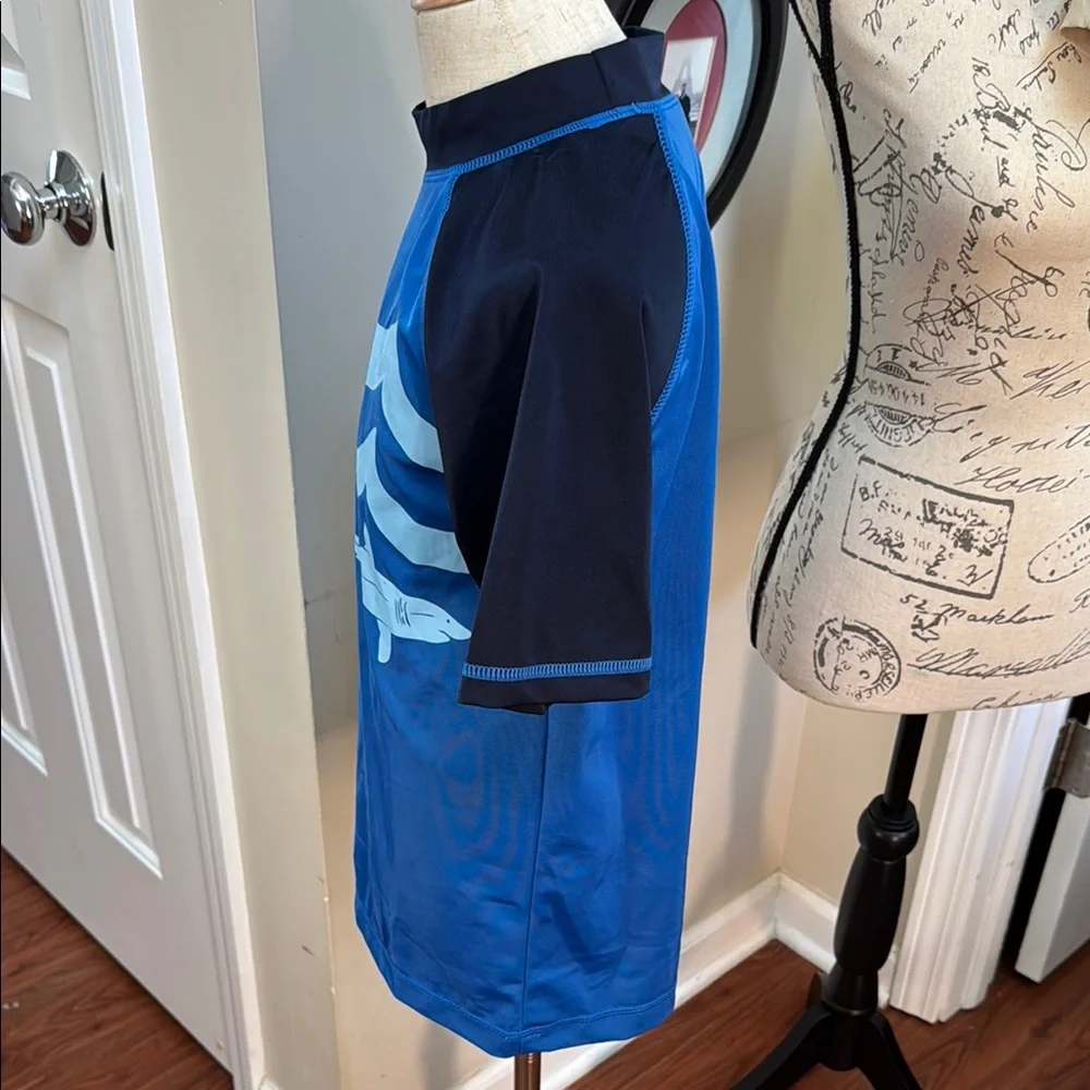 🦈 🌊Gymboree Blue & Navy Shark Graphic Swim Rashguard
